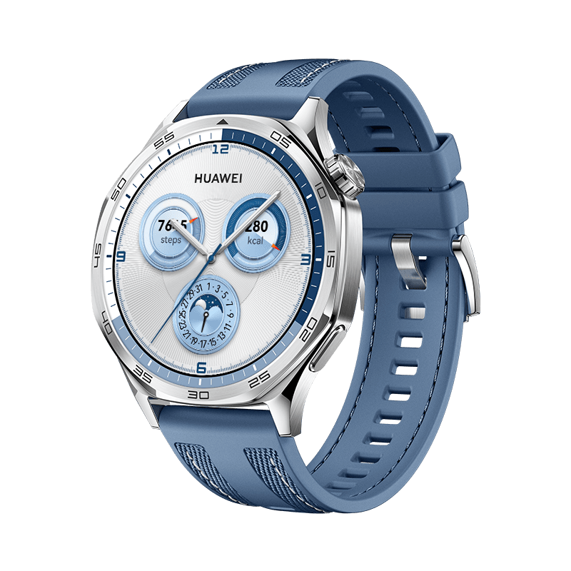 HUAWEI WATCH GT 5 46mm Tarnish Stainless Steel con Correa Tejido Reciclado Azul