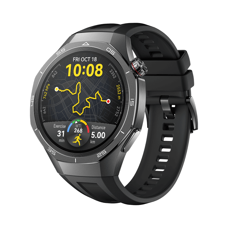 HUAWEI WATCH GT 5 Pro 46mm Tarnish Titanium con Correa Negra Fluoroelastómero